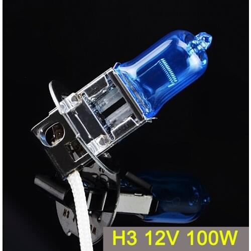 SINOVCLE H3 Halogen Bulb 12V 100W Xenon Dark Blue 2200Lm 5000K HeadLight Lamp Quartz Glass Car Light Super White