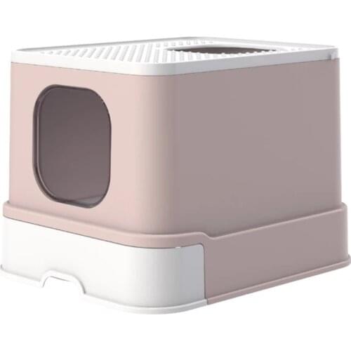Double Door Design Of Fully Enclosed Cat Litter Basin With Lower Entry and Upper Exit, and The Drawer Top Into the Cat I