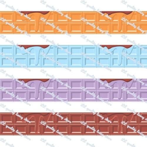 16-75MM Chocolate Cream printed Grosgrain Ribbon 50 Yards/Roll Tape Clothing Bakery Hairbow Gift wrapping Accessory Hairbow Head