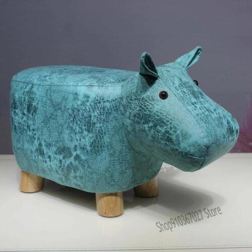 Creative Fashion Mavericks Elephant Hippo Stool Shoe Stool Stool Childrens Cartoon Stool Solid Wood Animal Sofa Stool