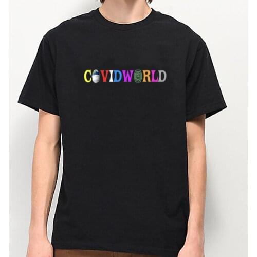 Covidworld Letters Print Hip Hop Oversize T-Shirt Men High Street Streetwear Funny Tshirt Harajuku Casual Summer Tops Tees