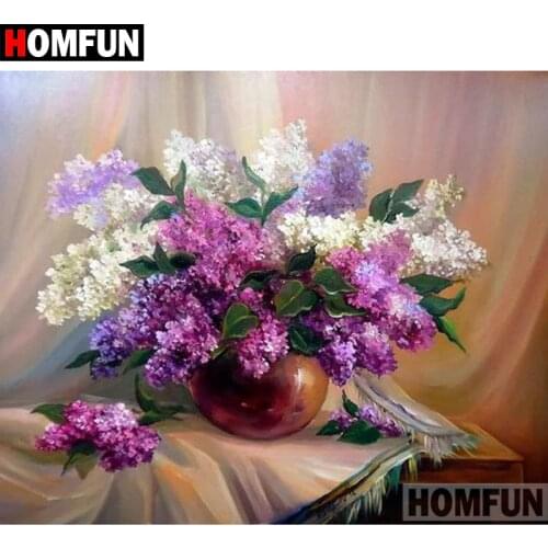 HOMFUN Full Square/Round Drill 5D DIY Diamond Painting "Colored flower" Embroidery Cross Stitch 5D Home Decor Gift A08813