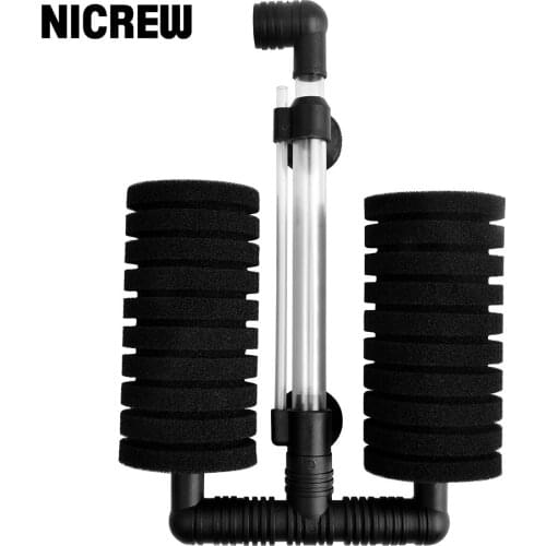 Nicrew Fish Tank Air Pump Skimmer Aquarium Fish Filter Accessories Practical Aquarium Biochemical Sponge Filter Pet Products