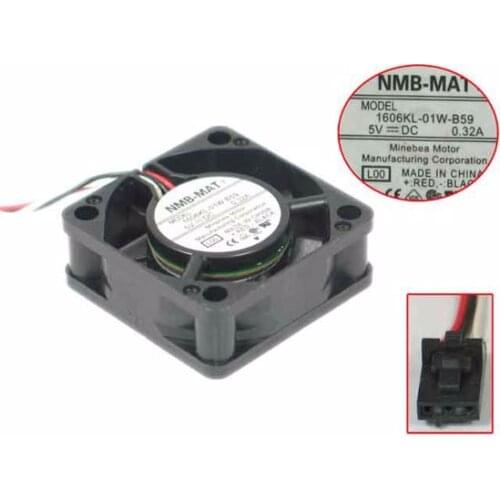 NMB-MAT 1606KL-01W-B59 L00 DC 5V 0.32A 40x40x20mm 3-wire Server Cooling Fan