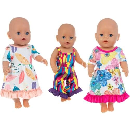 New 3 styles dress Fit For 43cm Baby Re-born Doll 17 Inch Doll Clothes