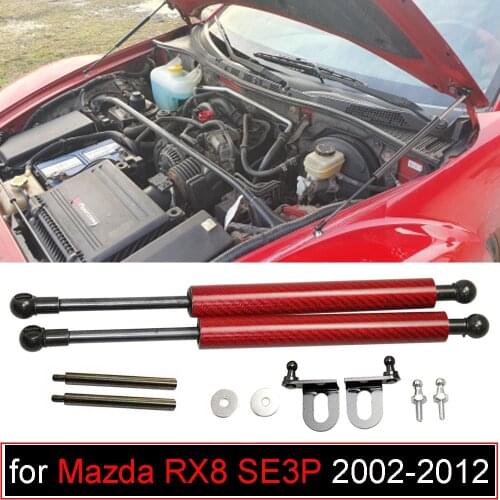 For Mazda RX8 SE3P 2002-2012 Front Hood Bonnet Modify Gas Struts Carbon FIber Shock Damper Lift Supports Car-Styling Absorber