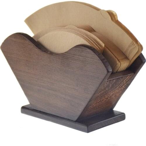 V60 Barista Coffee Paper Filters Shelf Bamboo/Rosewood Filter Stand Espresso Coffee Maker