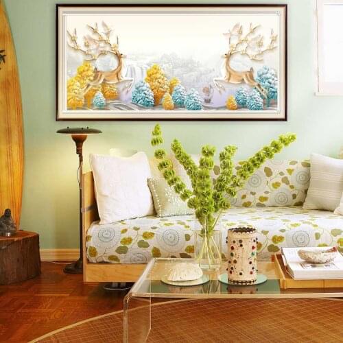 Natural Scenery Diamond Embroidery Full Square Round Deer Animals Diamond Mosaic Diamond Painting Cross Stitch Kit Home Decor