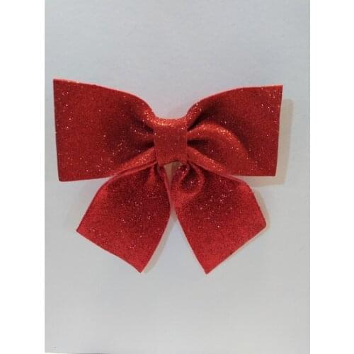 Christmas Ornament Silvery Red Bow christmas decorations рождественские украшения