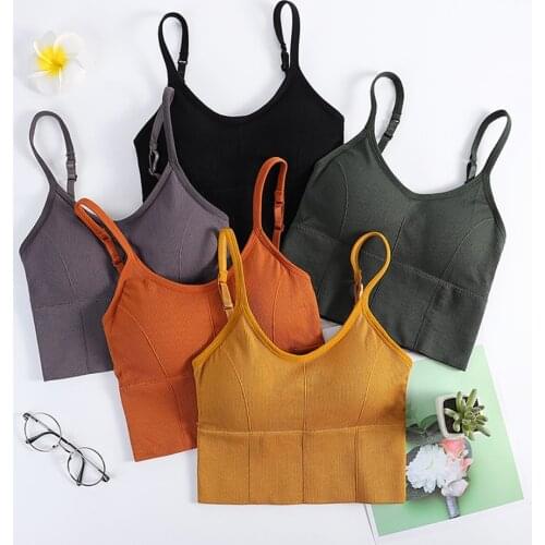 Sexy Bralette Tube Tops Bandeau Women Sports Bra Tanks Crop Tops Bandeau Girls Seamless Underwear Solid Color Lingerie Camisole