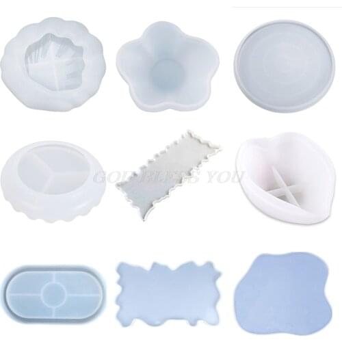 Round/Square/Irregular Shape Dish Silicone Mold Coaster Making Epoxy Resin Art Supplies Dish Tray Plates Epoxy Resin Molds
