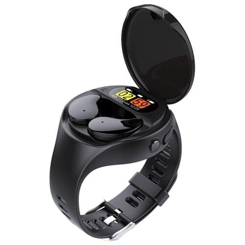 Smart watch TWS combination detachable heart rate color screen pedometer call reminder Bluetooth 5.0 headset