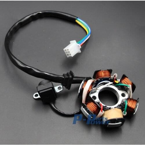 MAGNETO STATOR 6 COIL POLE GY6 125cc 150cc SCOOTER ATV PIT DIRT BIKE GO KART LANCE ZNEN JONWAY