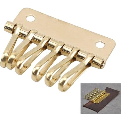 Solid Brass Key Snap Hook Key Row Rivet Hook Keyring Organizer Holder Leather Craft Key Holder Case Purse Hardware