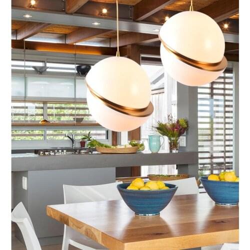 Creative Glass Ball LED Pendant Lights Hardware Plating Process Pendant Lamps for Bedroom Restaurant Bar Lighting Fixtures MING