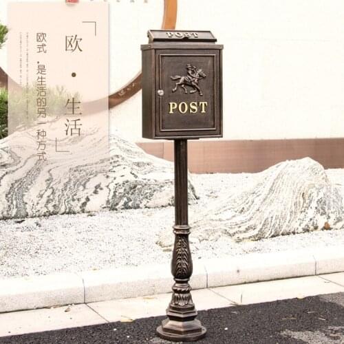 Vintage Garden outdoor vertical mailbox multi-color Garden decoration water proof metal postbox newspaper stand mailbox