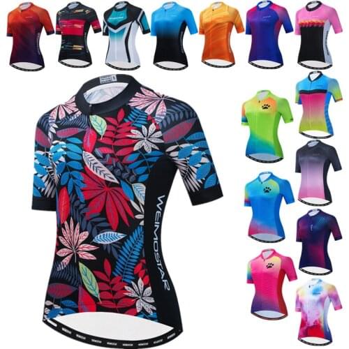 Weimostar Quick Dry Cycling Jersey Women Anti-Sweat Bicycle Clothing Pro Bike Jersey Tops Racing Cycling Jacket Road Cycle Wear