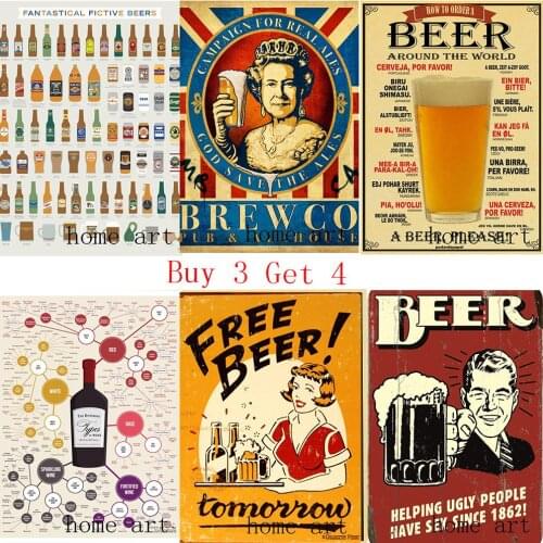 Funny Beer Retro Poster Clear Image Wall Stickers Home Decoration High Quality Prints White Coated Paper home art Brand