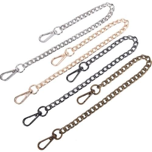 1PCS DIY 40cm Metal Replacement Chain Shoulder Bags Straps for Handbags Purse Handles Gold, Silver, Gun Black, Bronze