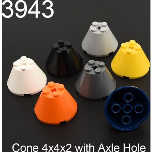 10PCS 3943 Cone 4 x 4 x 2 with Axle Hole [Plain] Building block accessories parts MOC DIY Education Build Toys Brick