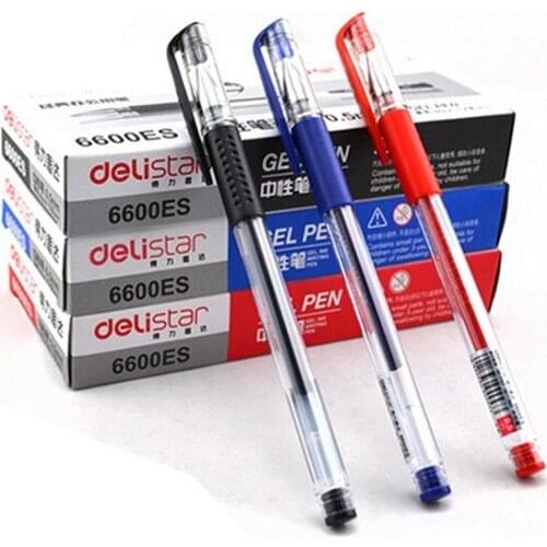12pcs Stationery Gel pen 0.5 signature Pen 12 carbon Pen office supplies Black Pen Mail