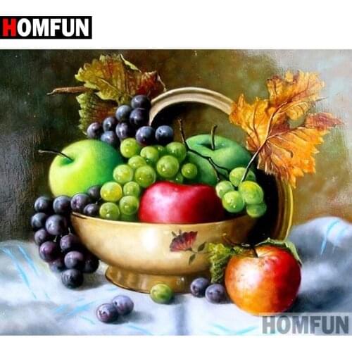HOMFUN Full Square/Round Drill 5D DIY Diamond Painting "Fruit apple grapes"3D Diamond Embroidery Cross Stitch Home Decor A19961