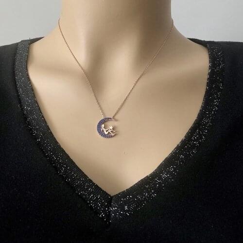 Angel 925 Sterling Silver Necklace Women Girls Gift Jewelry Accessories Fashion Handmade Elegant Chain