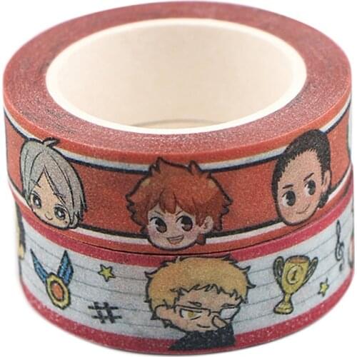Anime Haikyuu Volleyball Boy Cartoon Creative Matte Surface Tape Paper Stickers Student Supply Stationery Gifts