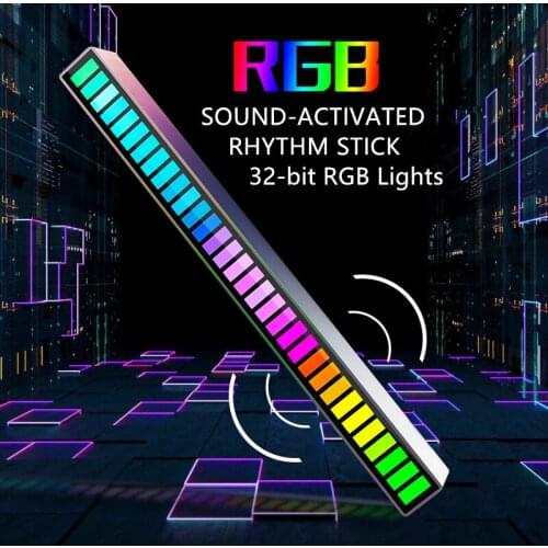 Audio Sound Control RGB LED Light Voice-Activated Rhythm Lights Music Atmosphere Lamp Ambient Light room Car Decoration Lamp