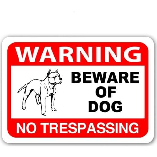 B-0016# Warning Beware of Dog Printed Self-adhesive Decal Car Sticker Waterproof Auto Decors on Bumper Rear Window