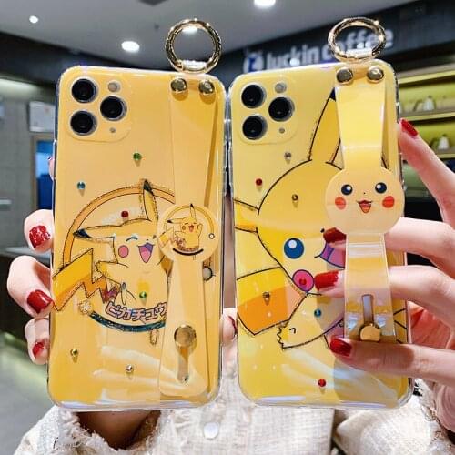 2021 Pokemon Pikachu Blu-ray Original Phone Case for IPhone Case 7/8P/X/XR/XS/XSMAX/11/12Pro/12min Mobile Couple Protection Case