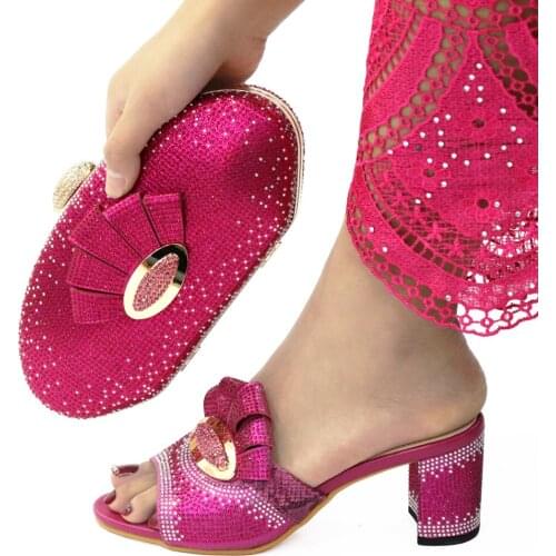 Doershow Hot selling High quality lady wedding shoes,Italian design shoes and bags set to match free Shipping SCK1-24