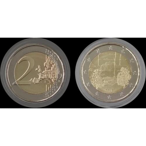 Finland 2 Euro Sauna Culture Bicolor 2018 100% Real Genuine Original Coin Comemorative Coin Collection Rare Unc
