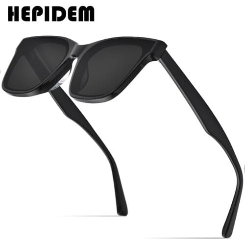 HEPIDEM Acetate Sunglasses Men Gentle 2021 New Fashion Oversized Korean Square Sun Glasses for Women Vintage Mirrored gm Gegen