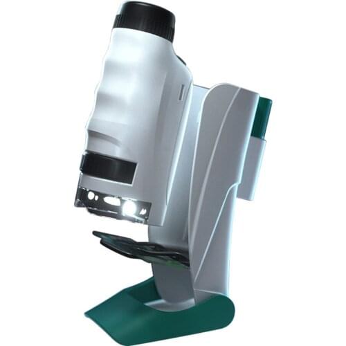 Mini Microscope Pocket Microscope 60x-120x Magnification with Removable Base Cellphone Support for Kids Students Learning Toys