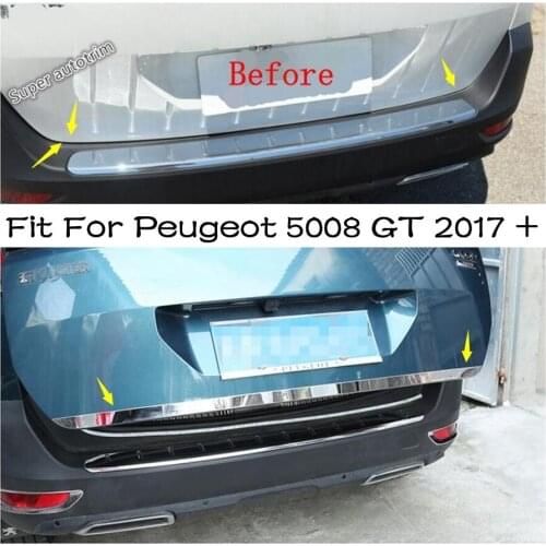 Lapetus Rear Trunk Lid Cover Tailgate Trim Car Door Protection Panel Accessories Exterior Fit For Peugeot 5008 GT 2017 - 2020