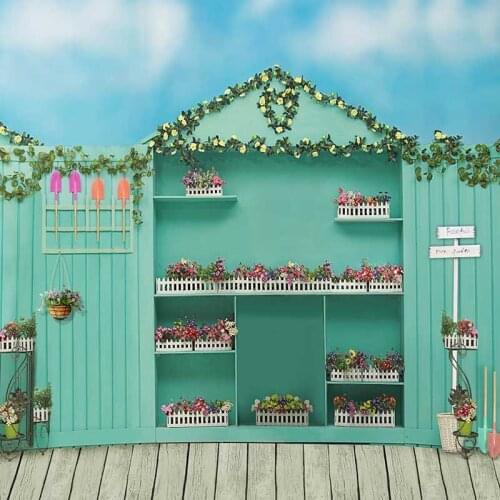 MEHOFOTO Vinyl Photography Background Green House Garden Computer Printed Children Backdrops for Photo Studio CM-6619
