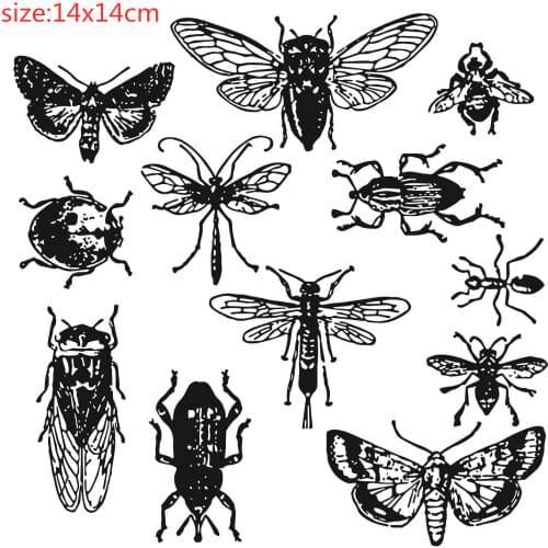 Insects Clear Rubber Stamp Sheet Cling Scrapbooking DIY Cute Pattern Photo Album Paper Decoration