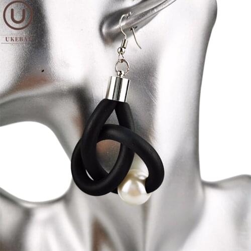 UKEBAY New Pearl Pendant Earrings Fashion Eardrop Women Rubber Jewelry Handmade Luxury Earrings Gothic Accessories For Party