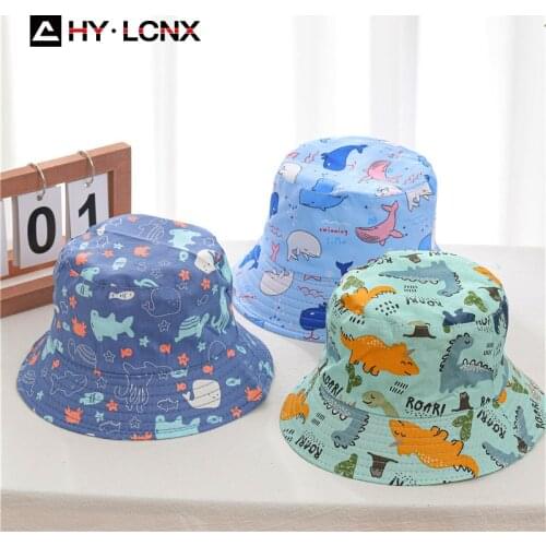 Autumn Spring Baby Boy Girl Bucket Hat Cap for Children Kids Toddlers Panama Fisherman Sun Hats Cartoon Fashion Graffiti Cap