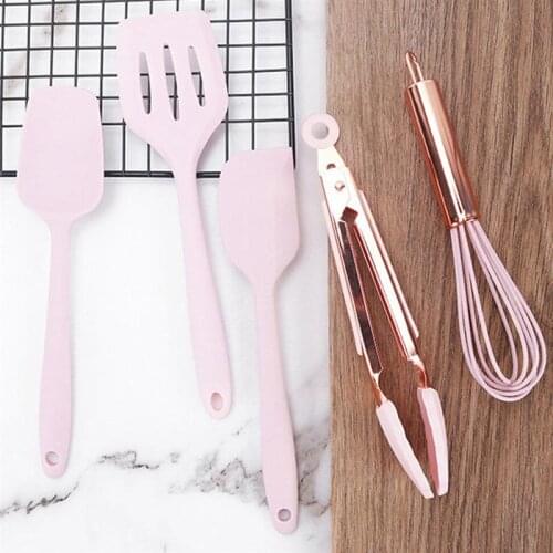 Kapmore 5Pcs/Set Silicone Cooking Utensils Heat Resistant Egg Whisk Food Tongs For Cooking Kitchen Tools Accessories