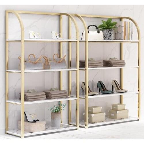 Clothing store shoe rack bag display shelf shoe store display shelf shelf display shelf multilayer shoe store gold shelf