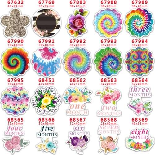 DIY Craft Supplies Sewing Accessories Cartoon Flower Printed Planar Resins Mold 10 Pieces. PR-67632