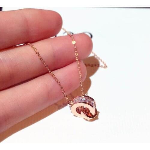 Romantic Circle Necklace AAA Zircon Pendant For Women Wedding Fashion Best Crystal Choker Necklace Female Jewelry Gifts