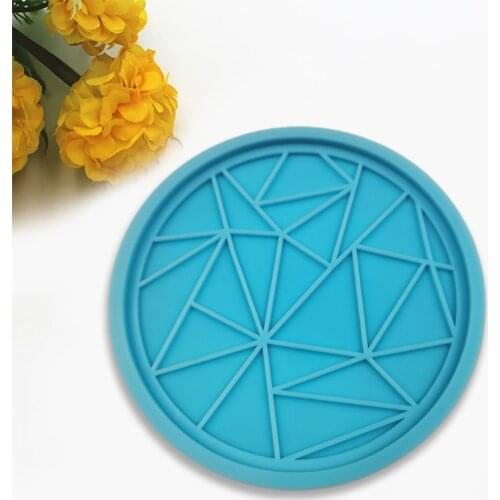 Geometric Circle Round Shape Coaster Epoxy Resin Mold Cup Mat Pad Silicone Mould DIY Crafts Casting Tools