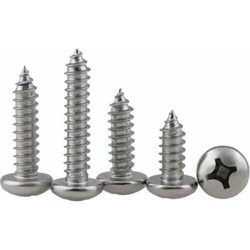 10pcs M3.5M4M5M6 316 Stainless steel cross round head self-tapping screws