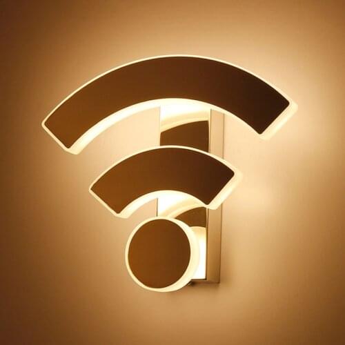 LED 11W Acrylic Sconce Lamp WIFI Shape Simple White Wall Lamp Living Room Bedroom Bedside Hotel Aisle Bar Staircase Lighting