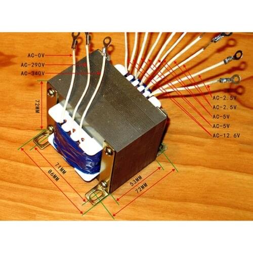 200W EI86X53 I-shaped structure class A tube amplifier high-quality power transformer, suitable for 2A3 and 300B, etc