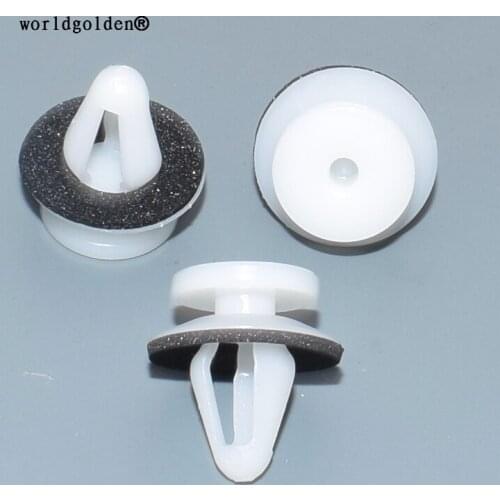Worldgolden 100pcs auto plastic fasteners Side Garnish & Moulding Trim Retainer for Mitsubishi#M696120