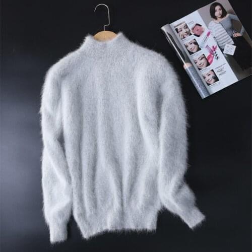 New genuine mink cashmere sweater women mink cashmere pullovers with turtleneck collar free shipping S1935